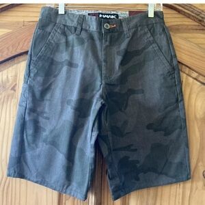 Men Tony Hawk Gray green camouflage flat front chino Bermuda shorts size 29  NWT
